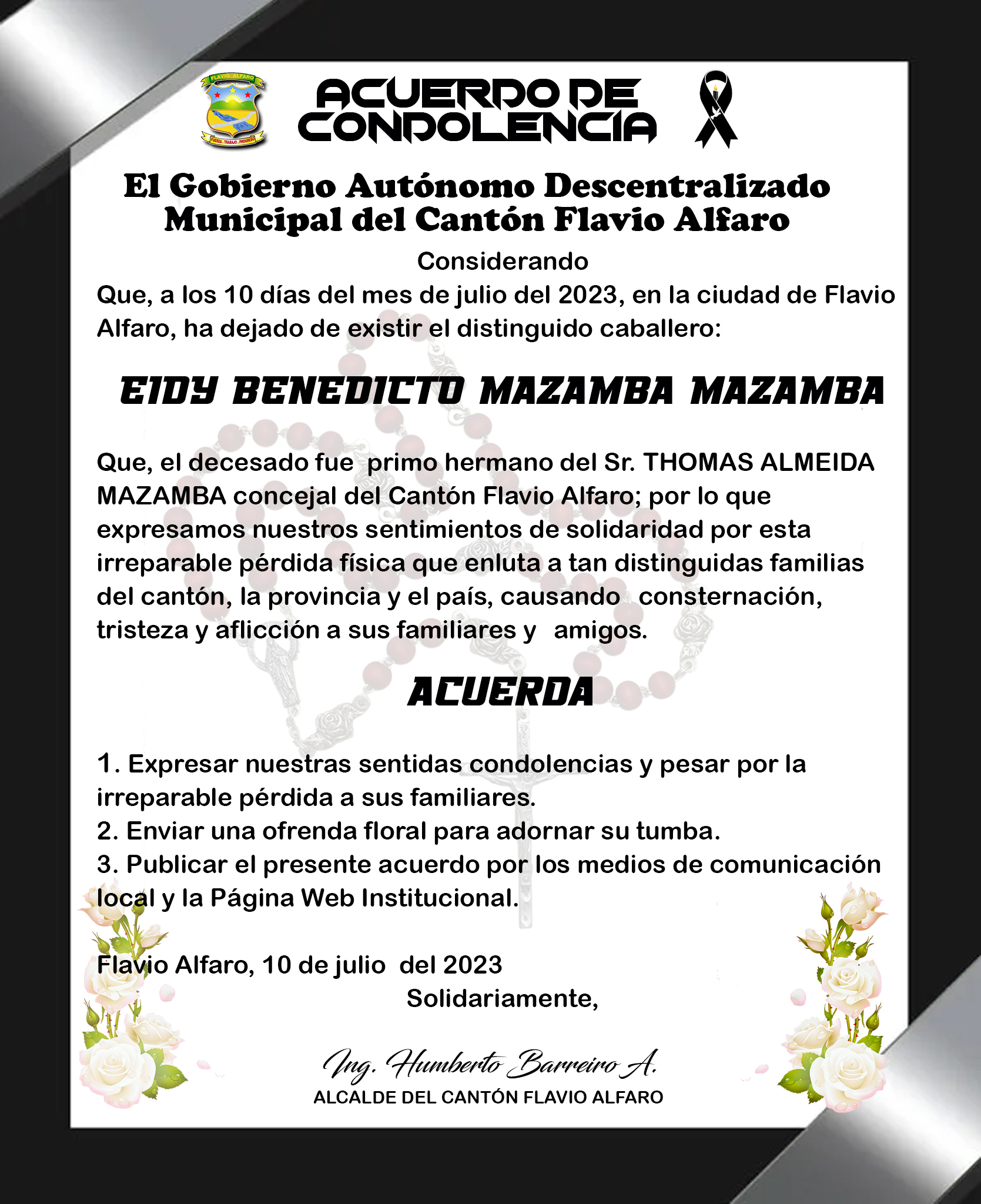 Acuerdo de Condolencia