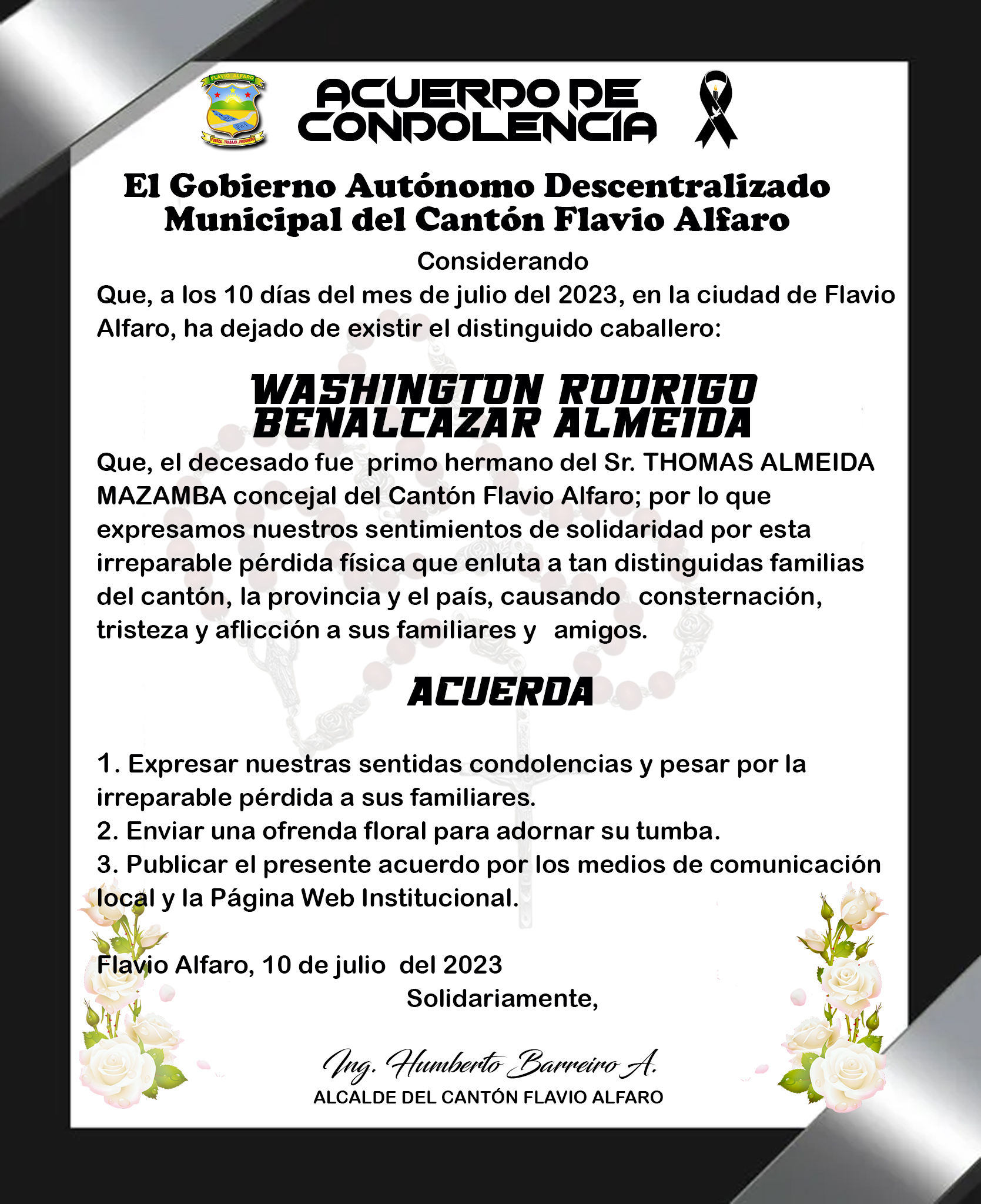 Acuerdo de Condolencia